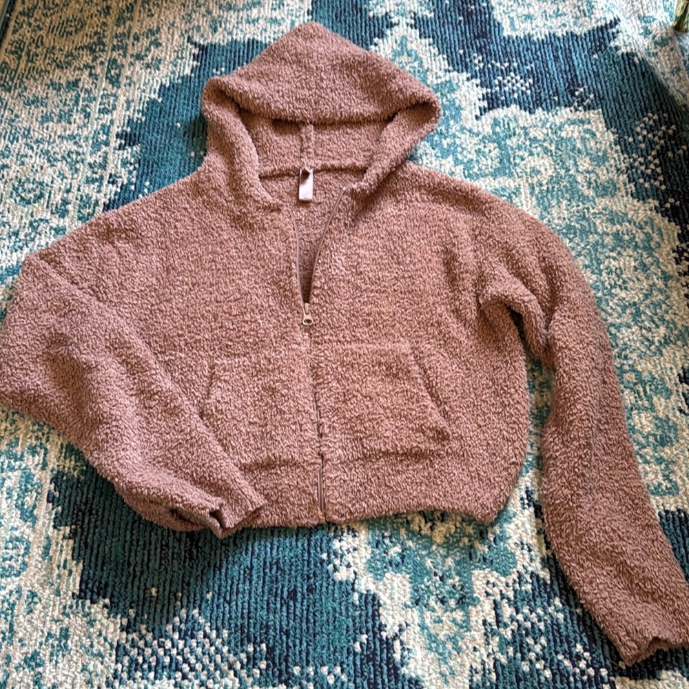 Skims Teddy Tiger's Eye Collection Cropped Hoodie